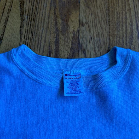 True Vintage Champion Gray Princeton Reverse Weave 90s Sweatshirt - Picture 3 of 6